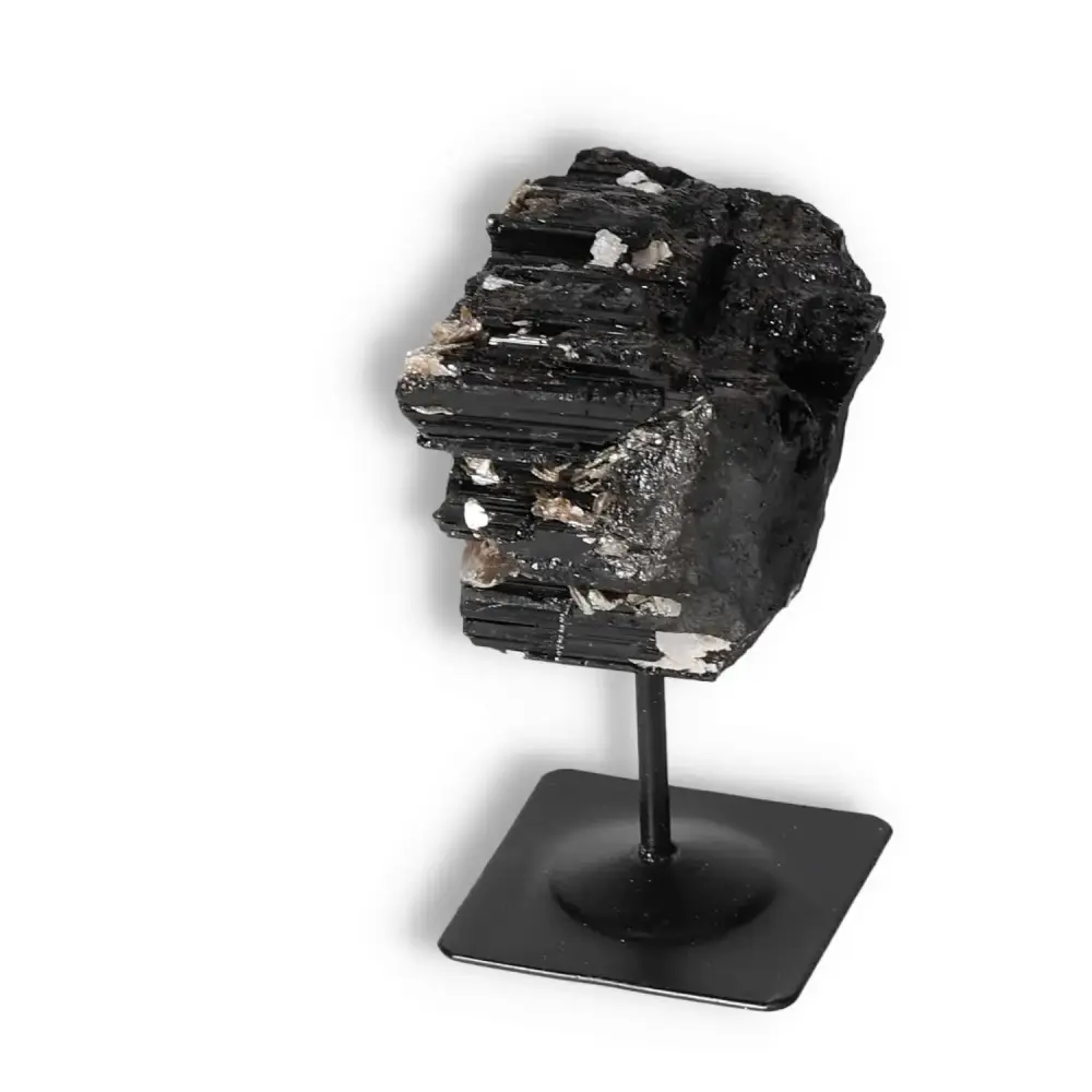 Rough Black Tourmaline with Metal Stand S 566346 - Image 8