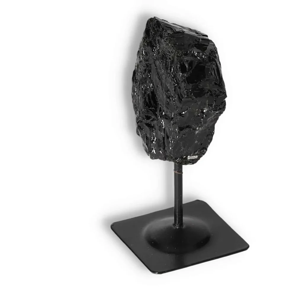 Rough Black Tourmaline with Metal Stand S 566360 - Image 20