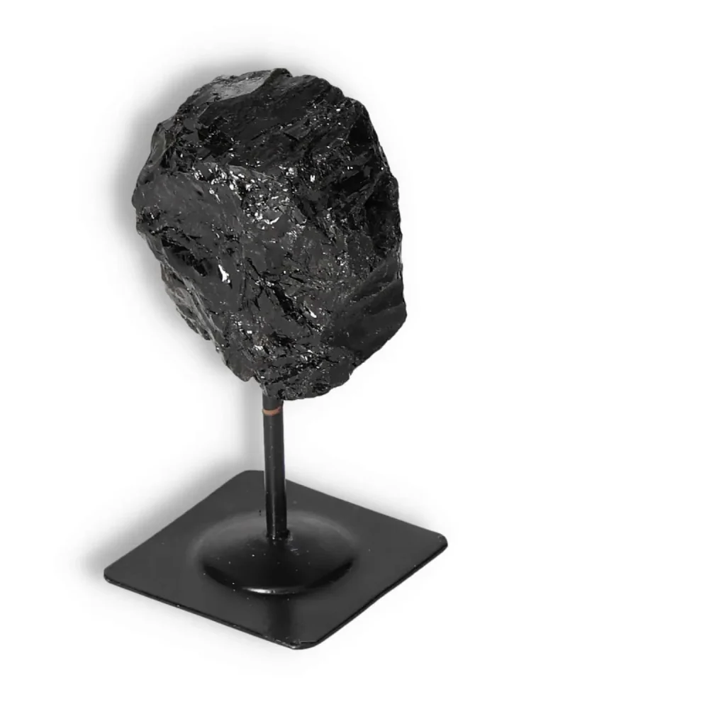 Rough Black Tourmaline with Metal Stand S 566360 - Image 24