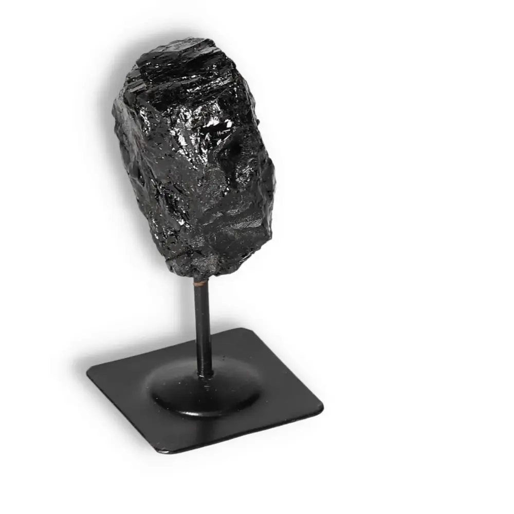 Rough Black Tourmaline with Metal Stand S 566360 - Image 3