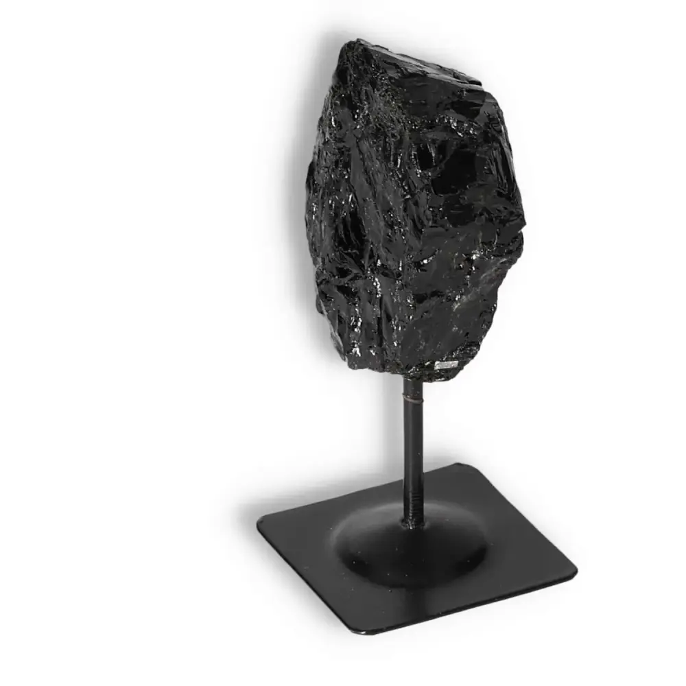 Rough Black Tourmaline with Metal Stand S 566360 - Image 6