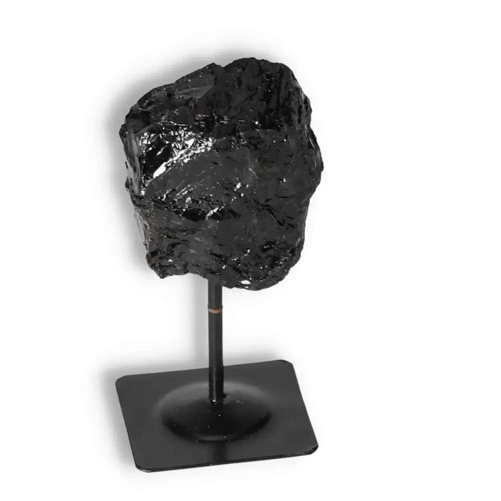 Rough Black Tourmaline with Metal Stand S 566360 - Image 9