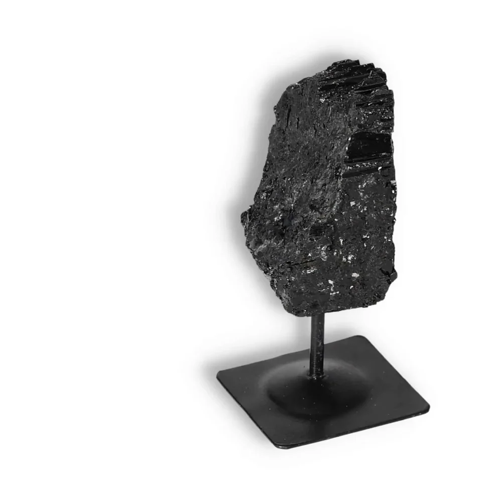 Rough Black Tourmaline with Metal Stand S 566377 - Image 15