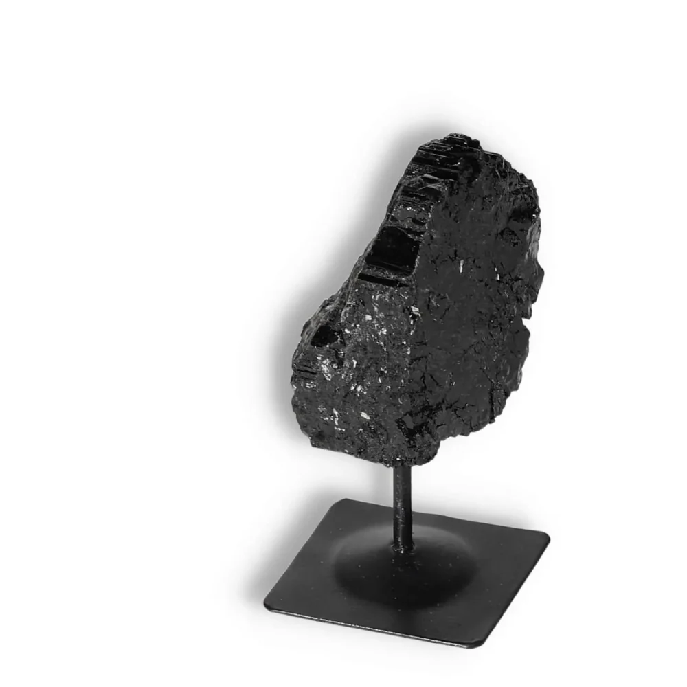 Rough Black Tourmaline with Metal Stand S 566377 - Image 16