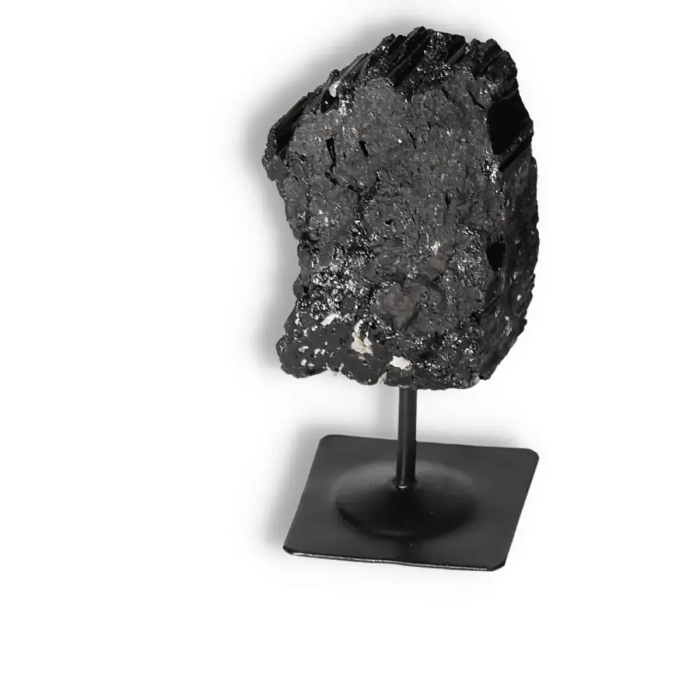 Rough Black Tourmaline with Metal Stand S 566377 - Image 6