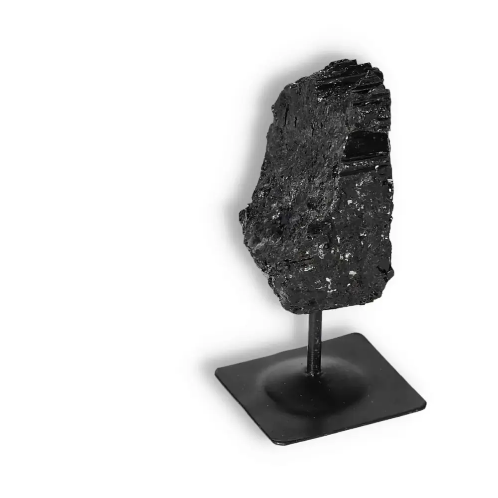 Rough Black Tourmaline with Metal Stand S 566377 - Image 7