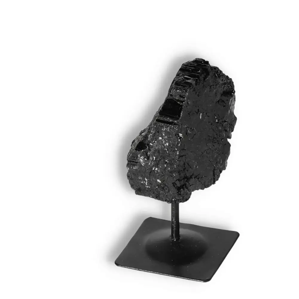 Rough Black Tourmaline with Metal Stand S 566377 - Image 8