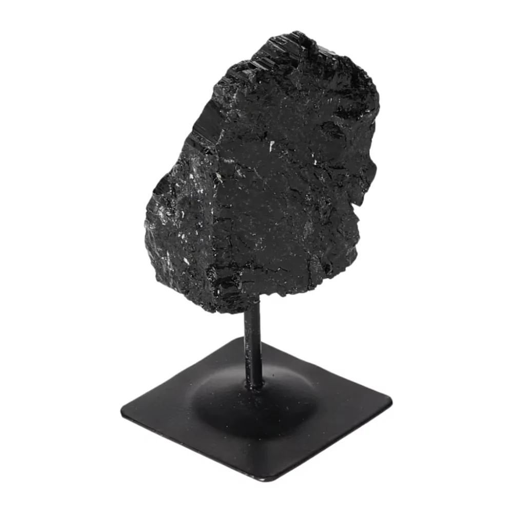 Rough Black Tourmaline with Metal Stand S 566377 - Image 9