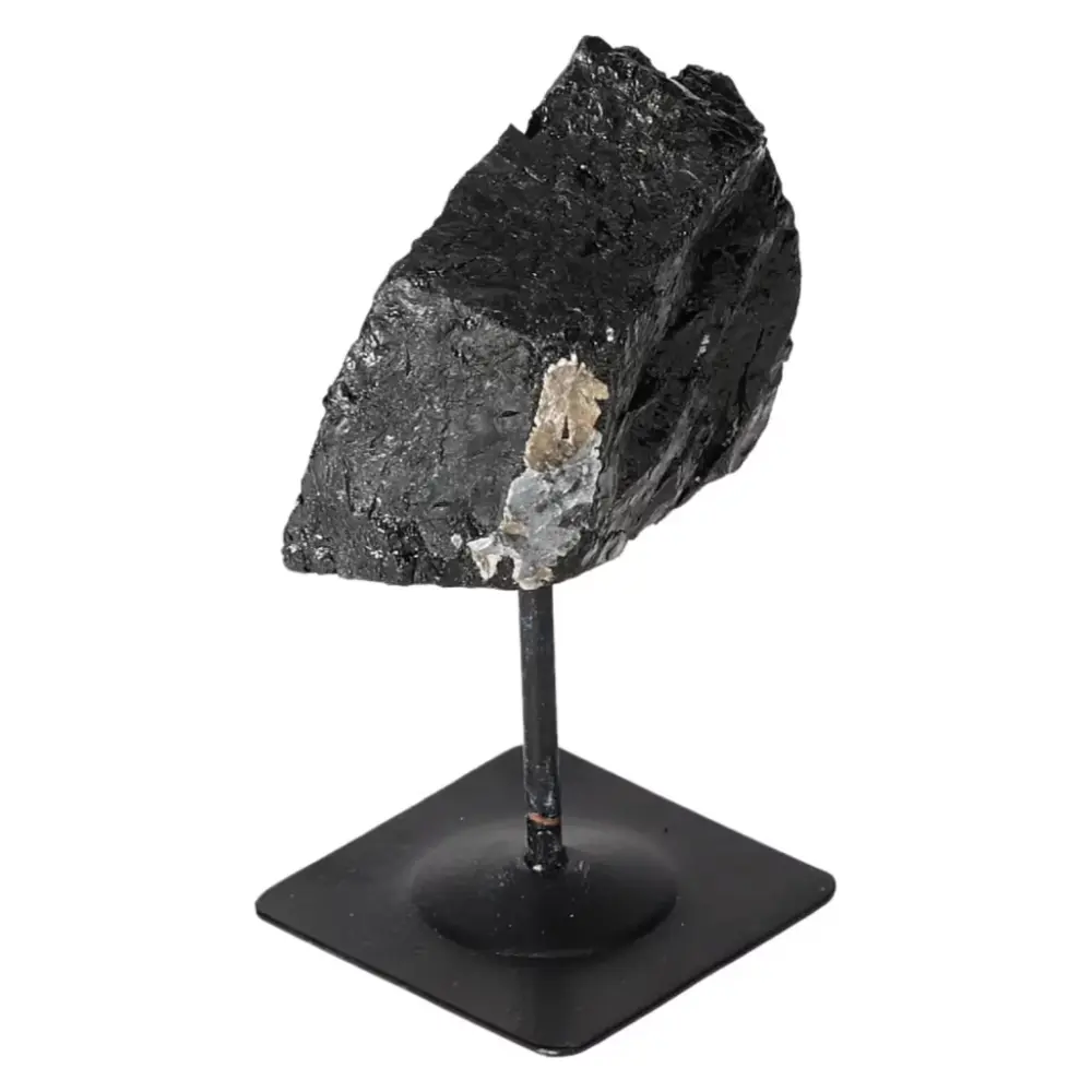 Rough Black Tourmaline with Metal Stand S 566438