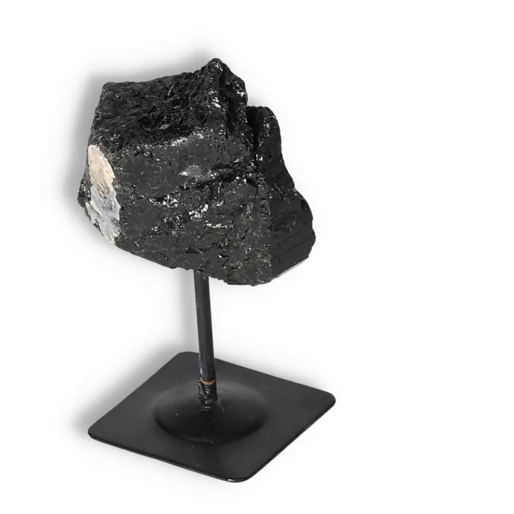 Rough Black Tourmaline with Metal Stand S 566438 - Image 11