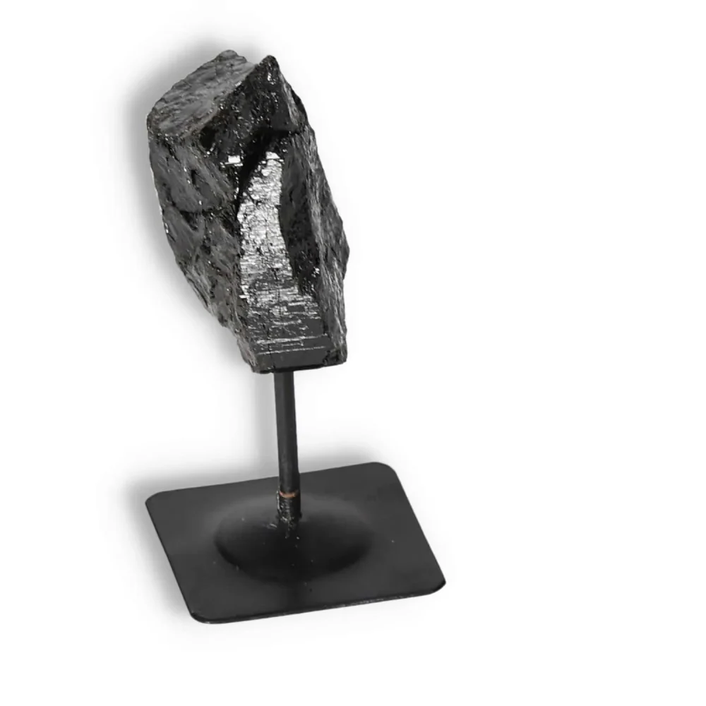 Rough Black Tourmaline with Metal Stand S 566438 - Image 12