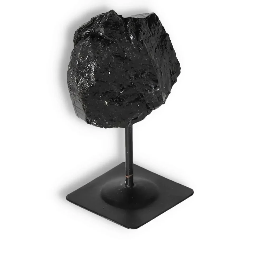 Rough Black Tourmaline with Metal Stand S 566438 - Image 13