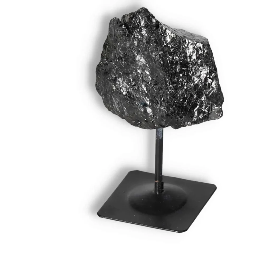 Rough Black Tourmaline with Metal Stand S 566438 - Image 14