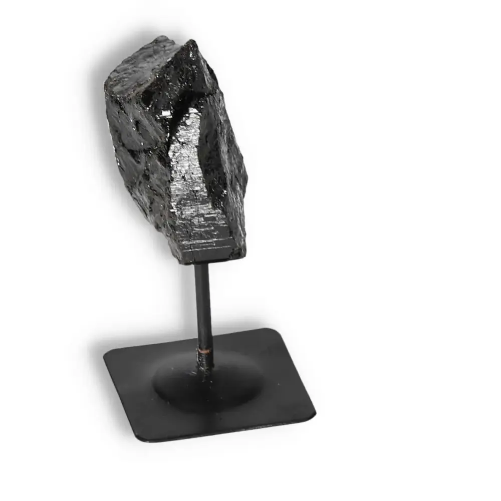 Rough Black Tourmaline with Metal Stand S 566438 - Image 4