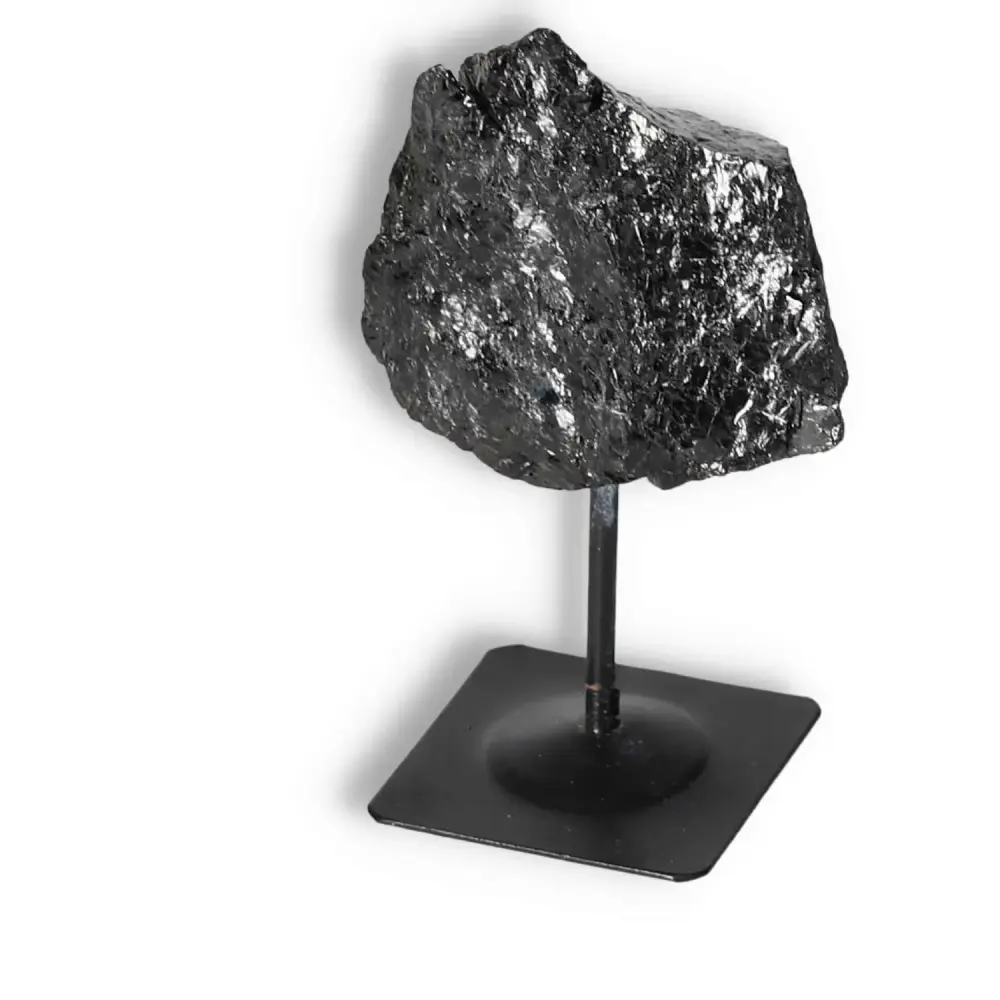 Rough Black Tourmaline with Metal Stand S 566438 - Image 6