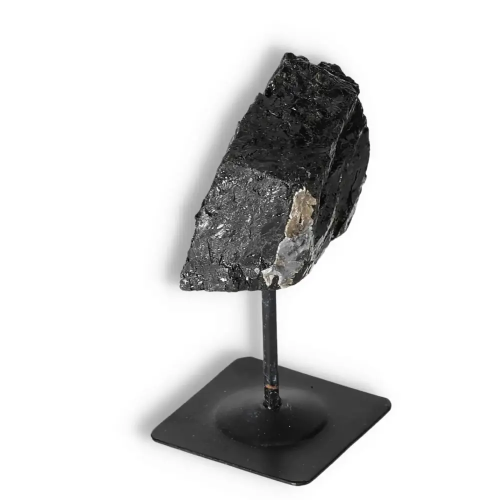 Rough Black Tourmaline with Metal Stand S 566438 - Image 8