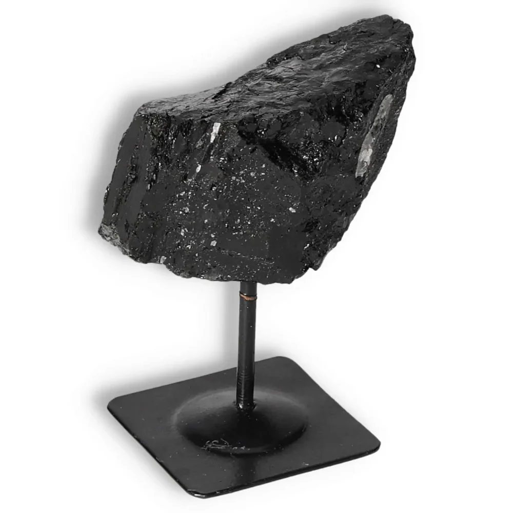 Rough Black Tourmaline with Metal Stand S 565400 - Image 2