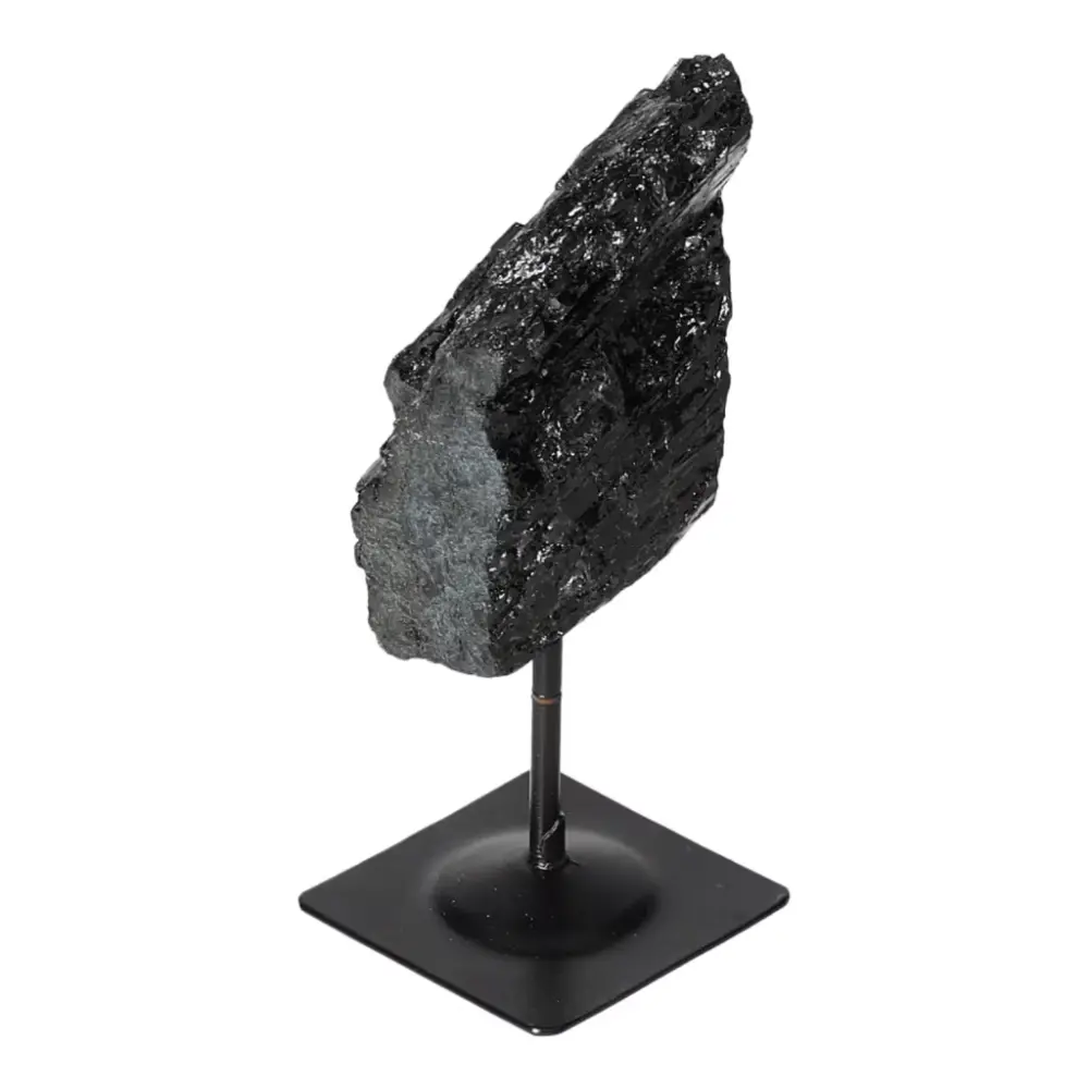 Rough Black Tourmaline with Metal Stand S 566599