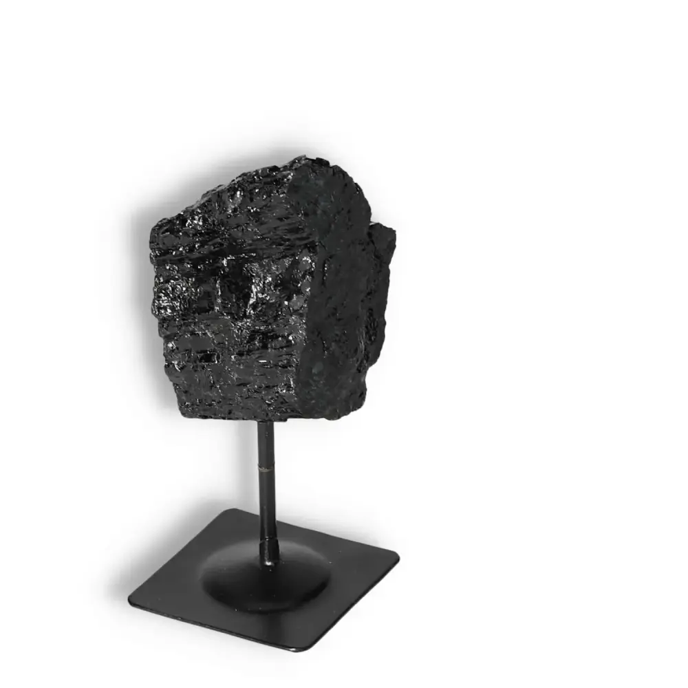 Rough Black Tourmaline with Metal Stand S 566599 - Image 3