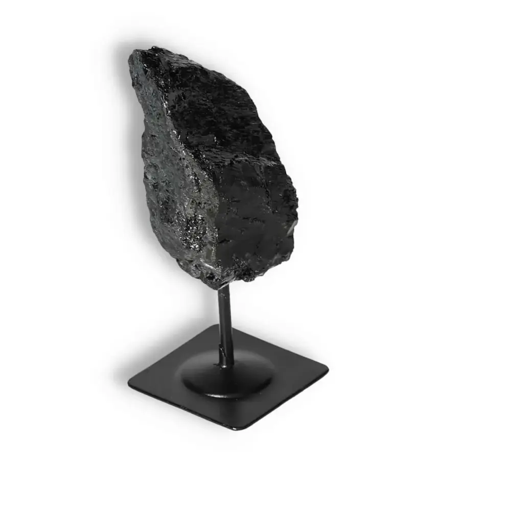 Rough Black Tourmaline with Metal Stand S 566599 - Image 5