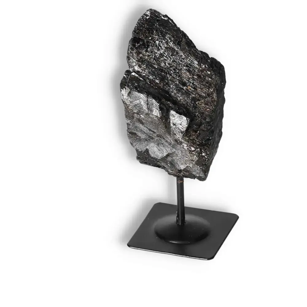 Rough Black Tourmaline with Metal Stand S 566599 - Image 6