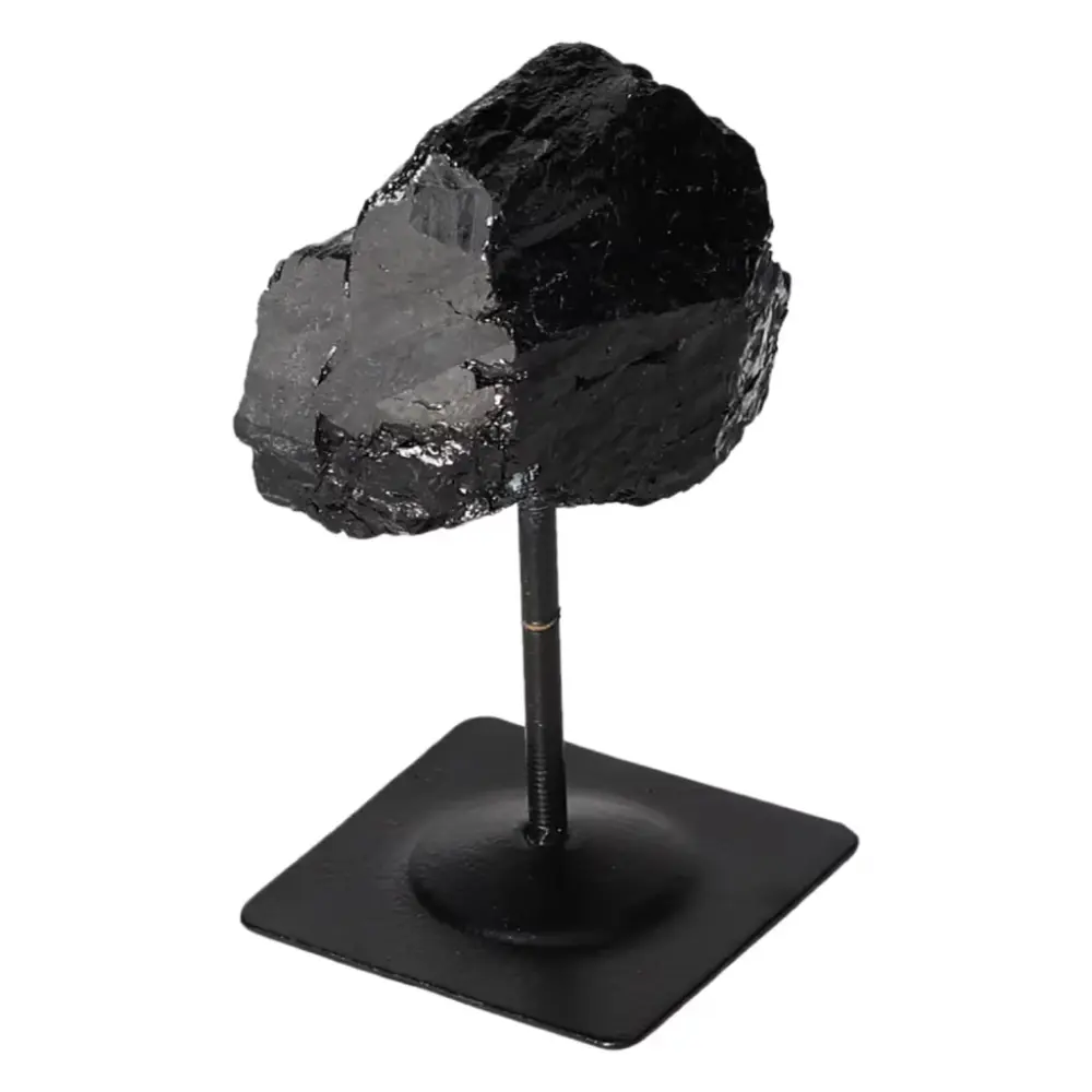 Rough Black Tourmaline with Metal Stand S 566766