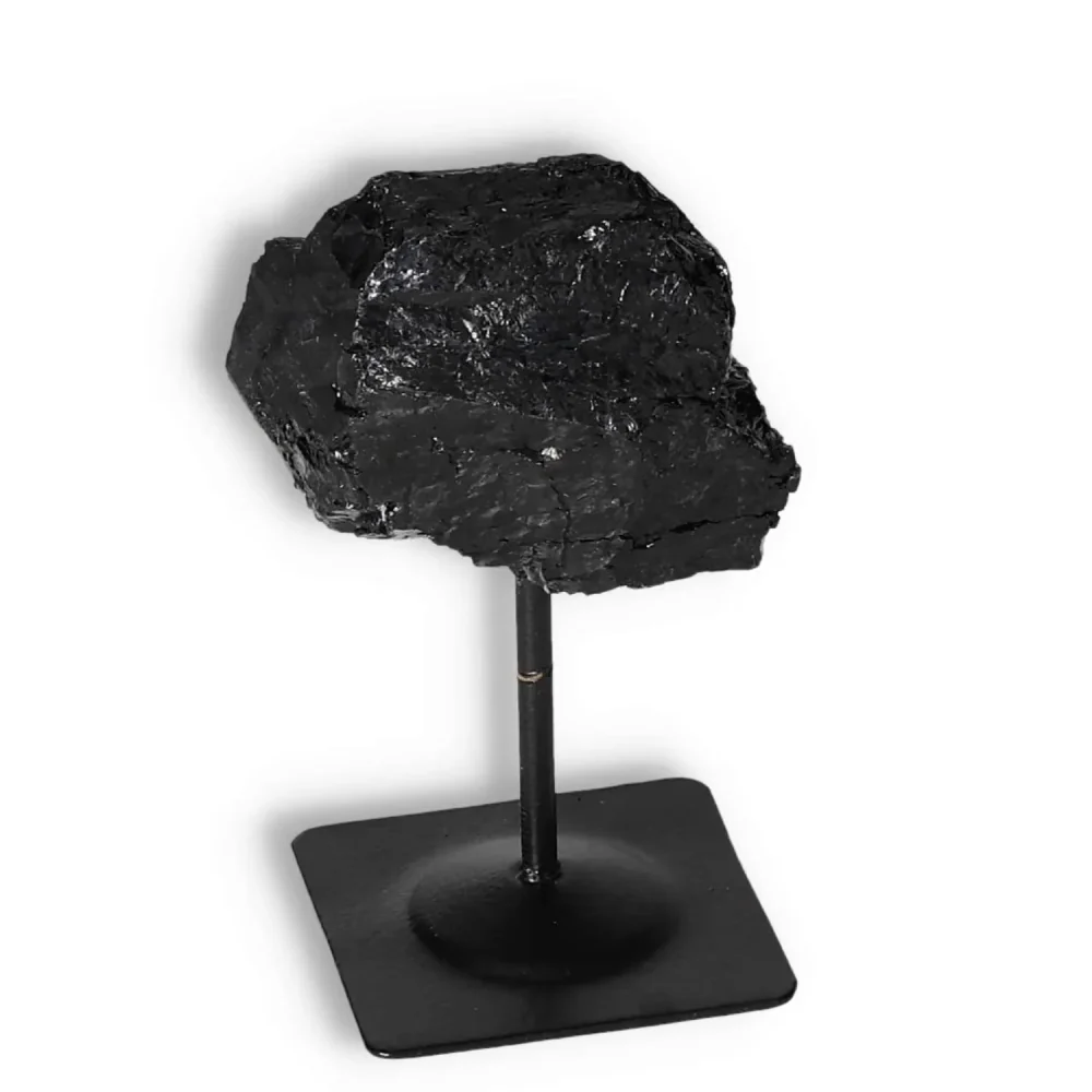 Rough Black Tourmaline with Metal Stand S 566766 - Image 10