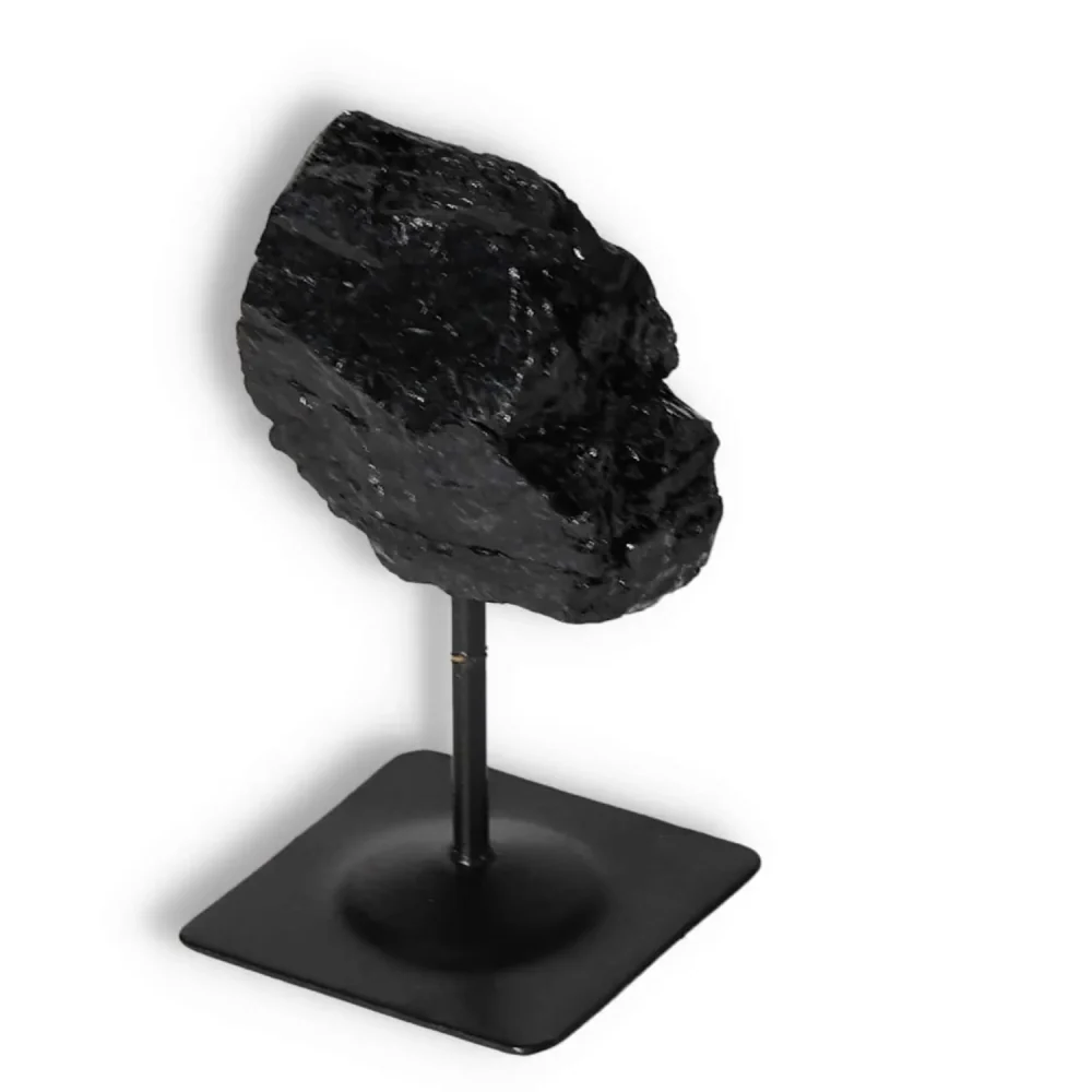 Rough Black Tourmaline with Metal Stand S 566766 - Image 11