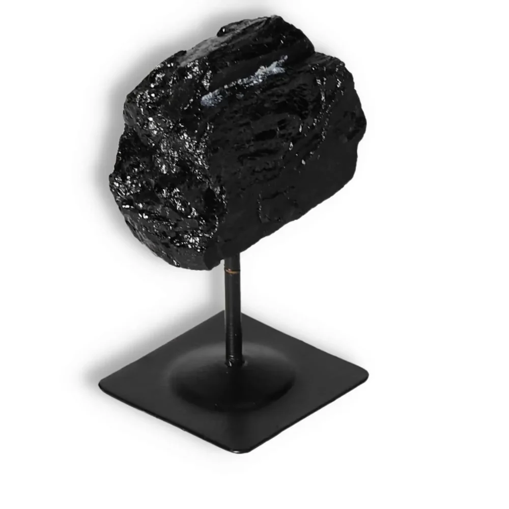 Rough Black Tourmaline with Metal Stand S 566766 - Image 13