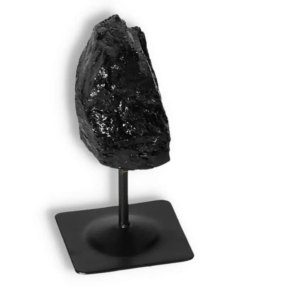 Rough Black Tourmaline with Metal Stand S 566766 - Image 4