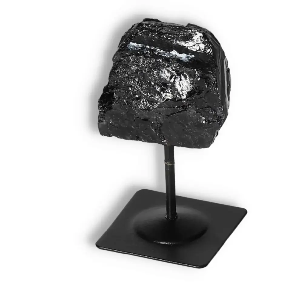 Rough Black Tourmaline with Metal Stand S 566766 - Image 6