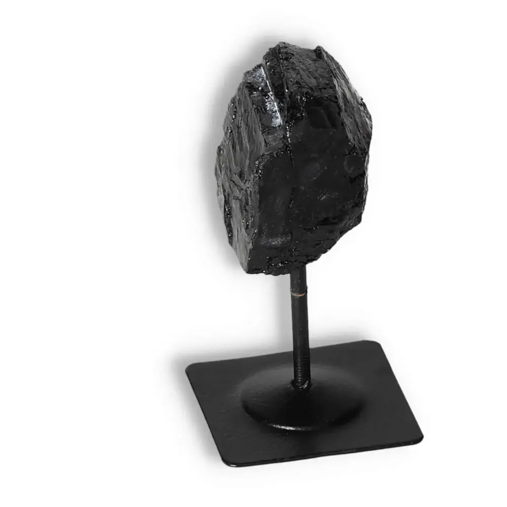 Rough Black Tourmaline with Metal Stand S 566766 - Image 7