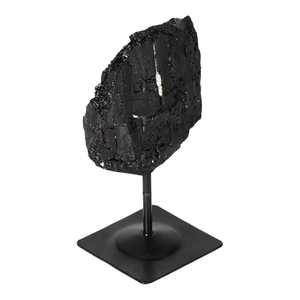 Rough Black Tourmaline with Metal Stand S 566780