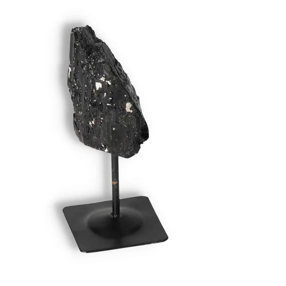 Rough Black Tourmaline with Metal Stand S 566780 - Image 12
