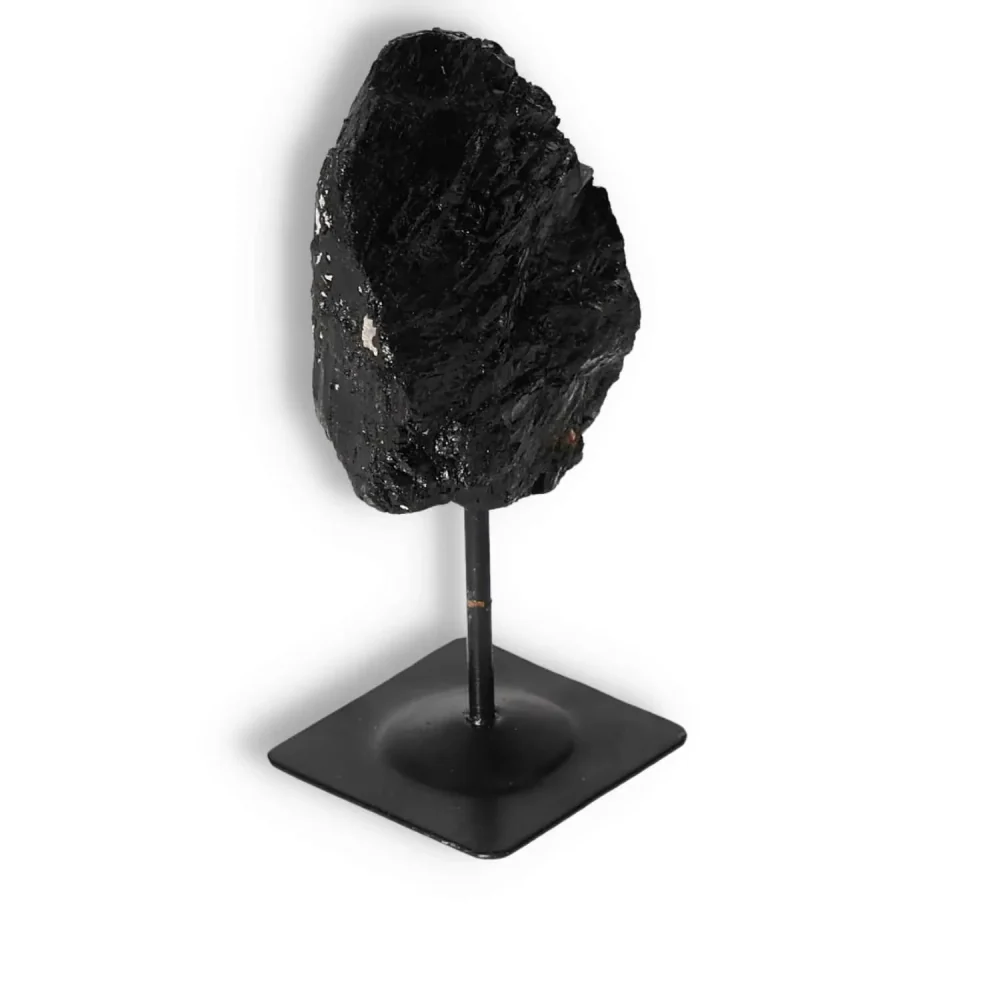 Rough Black Tourmaline with Metal Stand S 566780 - Image 13