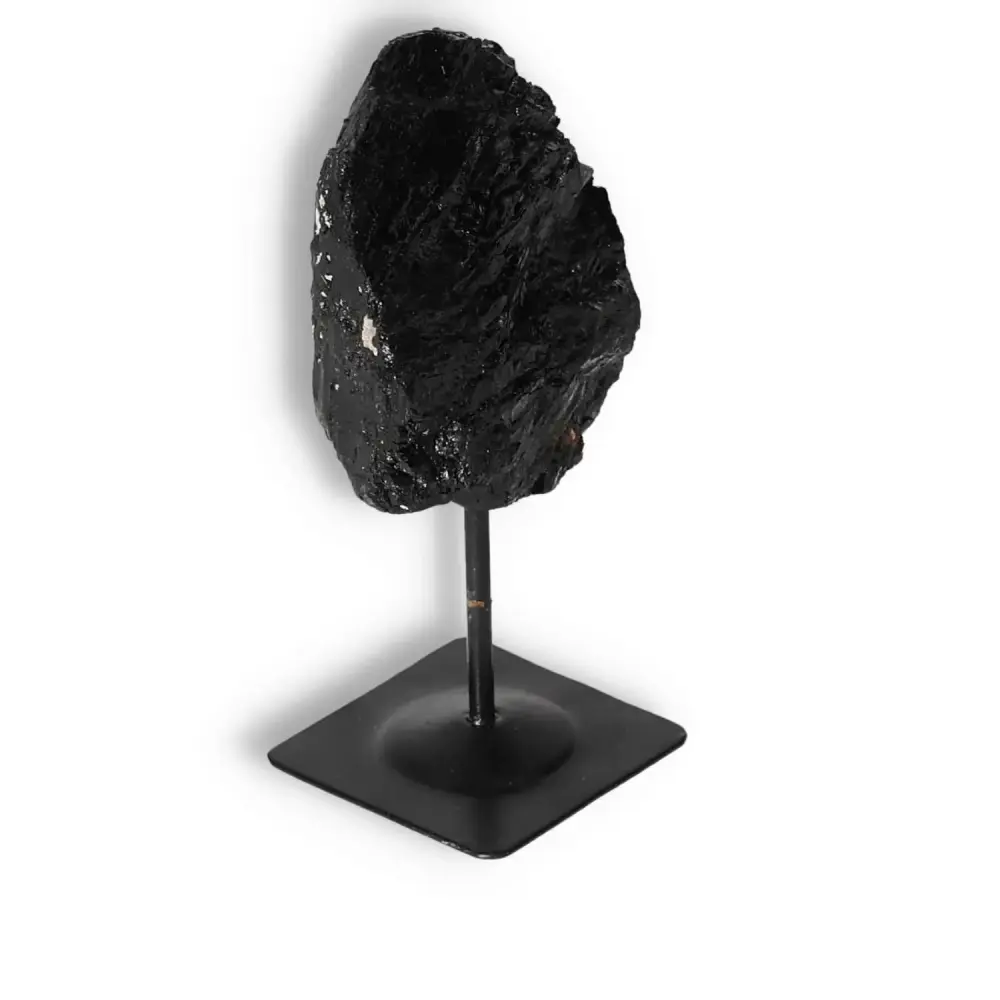 Rough Black Tourmaline with Metal Stand S 566780 - Image 5