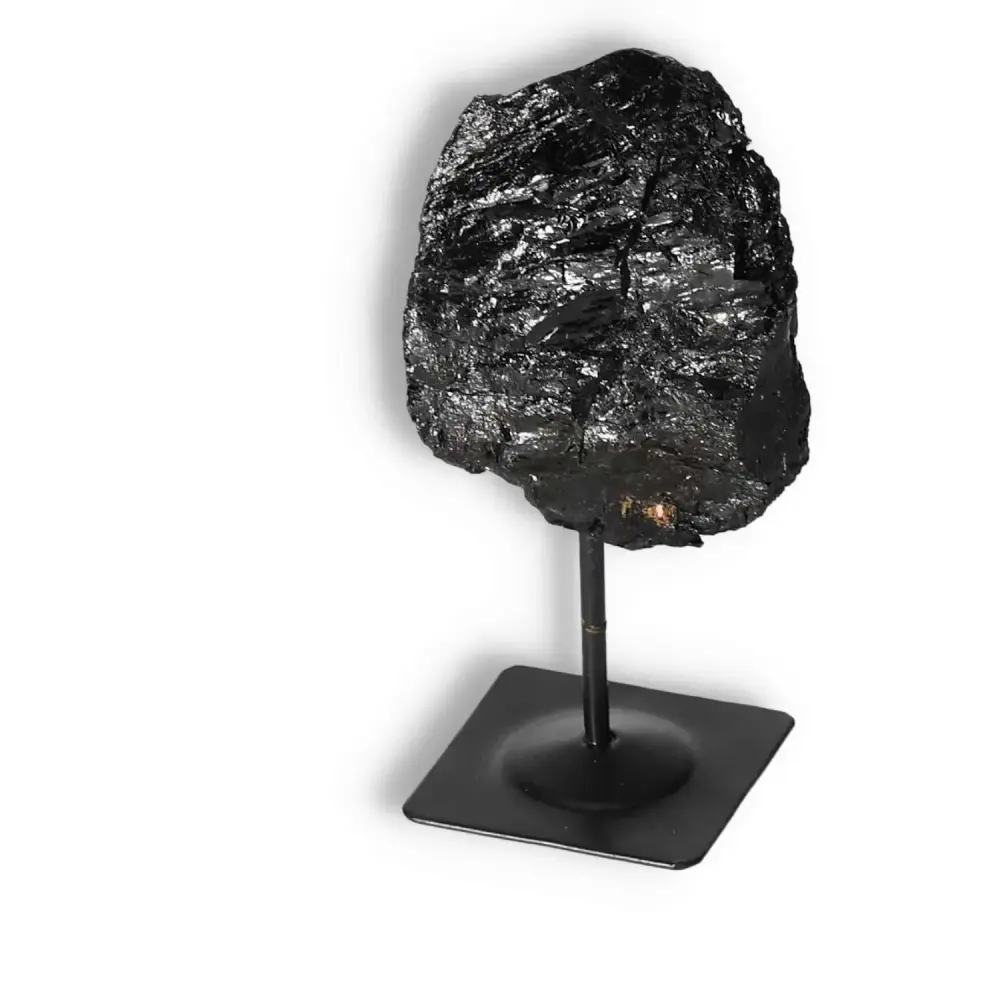 Rough Black Tourmaline with Metal Stand S 566780 - Image 6