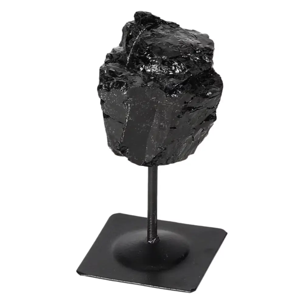 Rough Black Tourmaline with Metal Stand S 566797