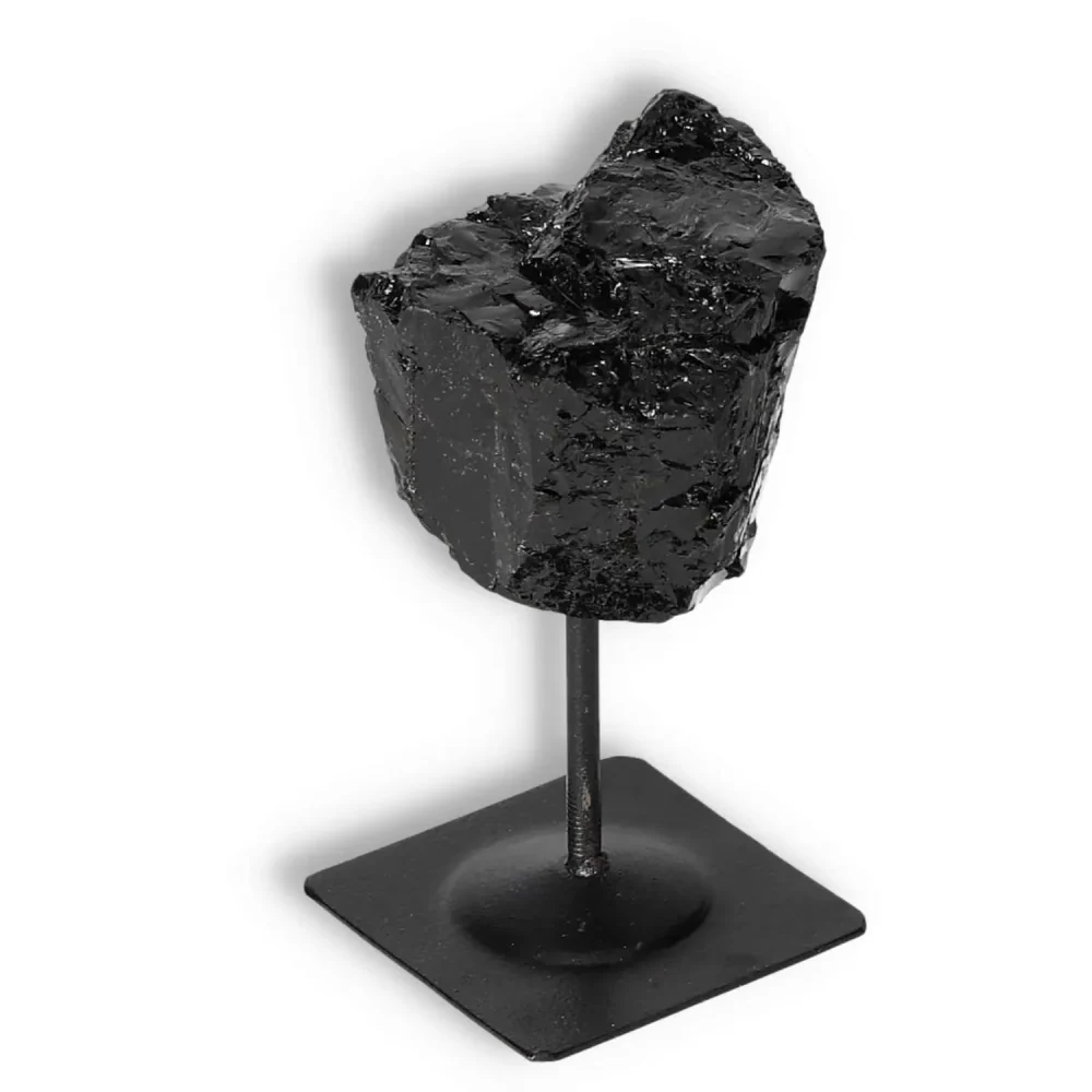 Rough Black Tourmaline with Metal Stand S 566797 - Image 10