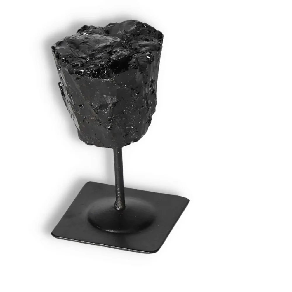 Rough Black Tourmaline with Metal Stand S 566797 - Image 13