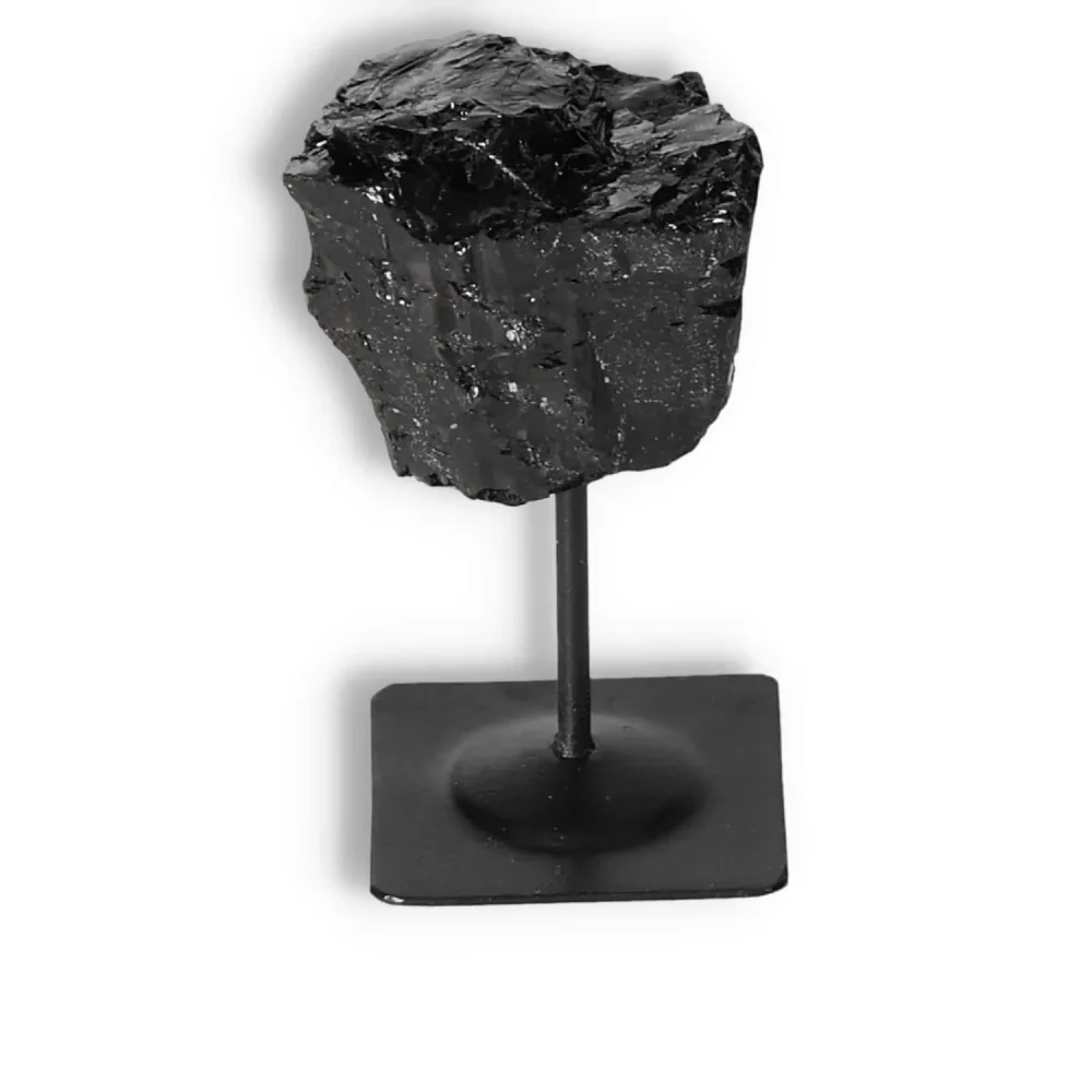 Rough Black Tourmaline with Metal Stand S 566797 - Image 14