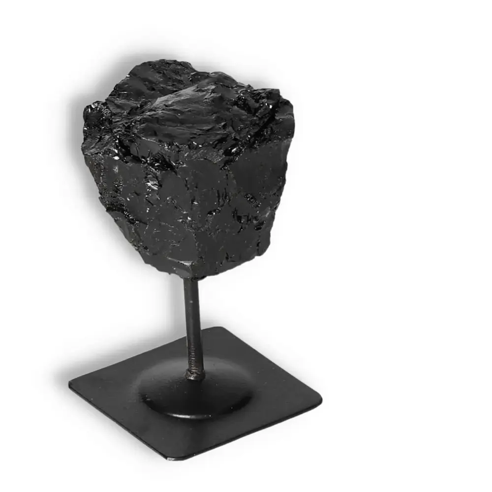 Rough Black Tourmaline with Metal Stand S 566797 - Image 4