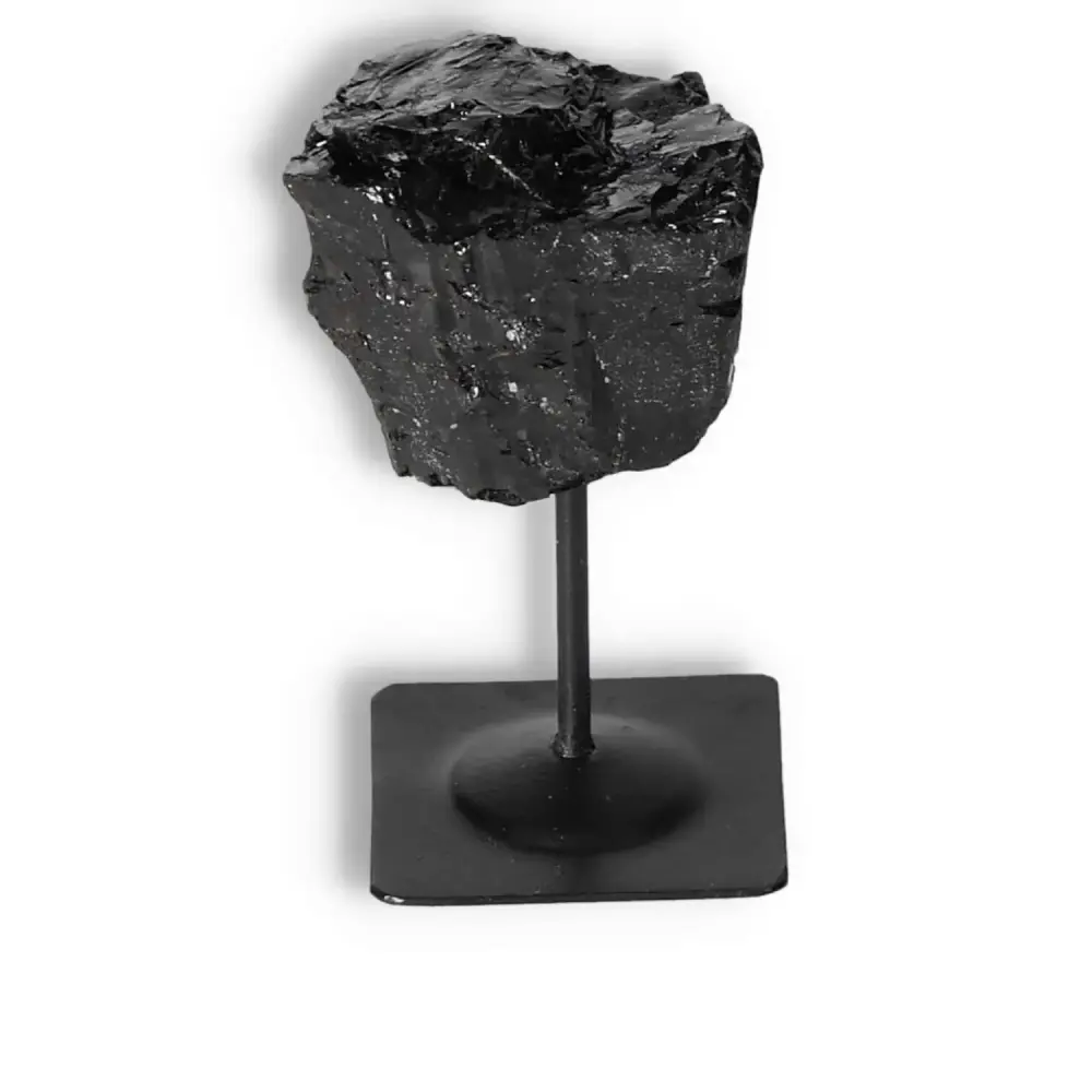 Rough Black Tourmaline with Metal Stand S 566797 - Image 6