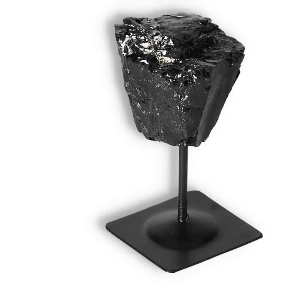 Rough Black Tourmaline with Metal Stand S 566797 - Image 7