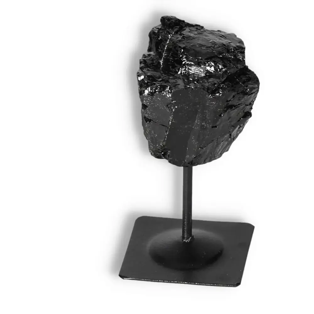 Rough Black Tourmaline with Metal Stand S 566797 - Image 8
