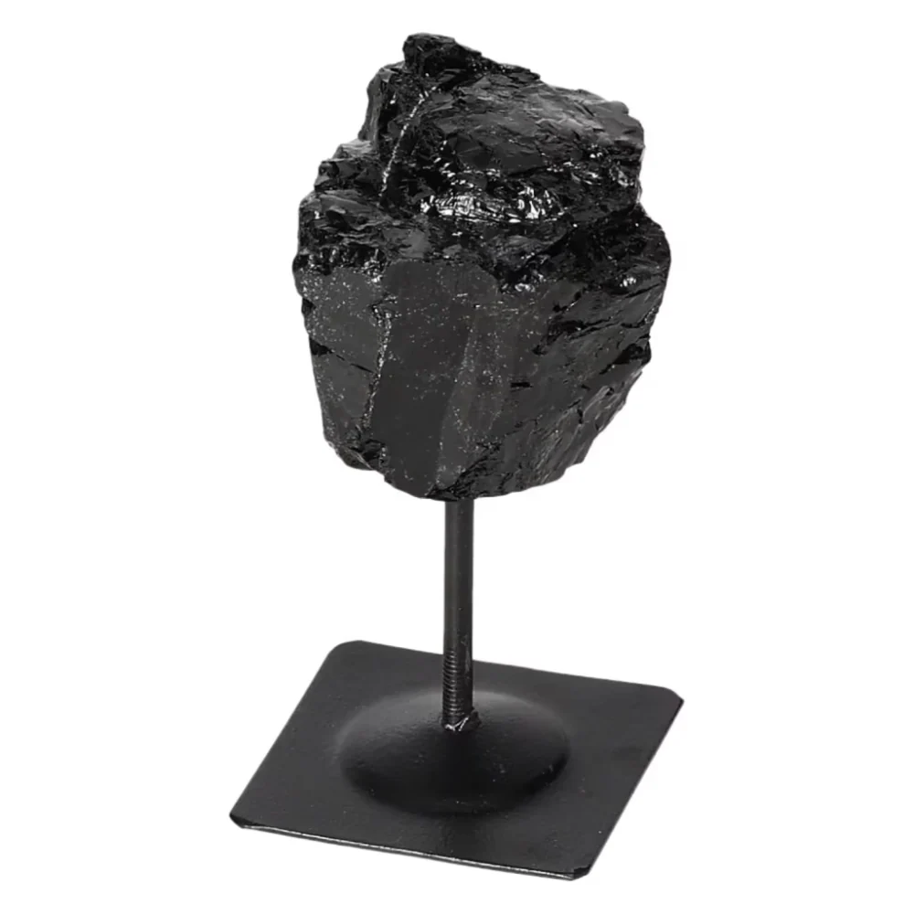 Rough Black Tourmaline with Metal Stand S 566797 - Image 9