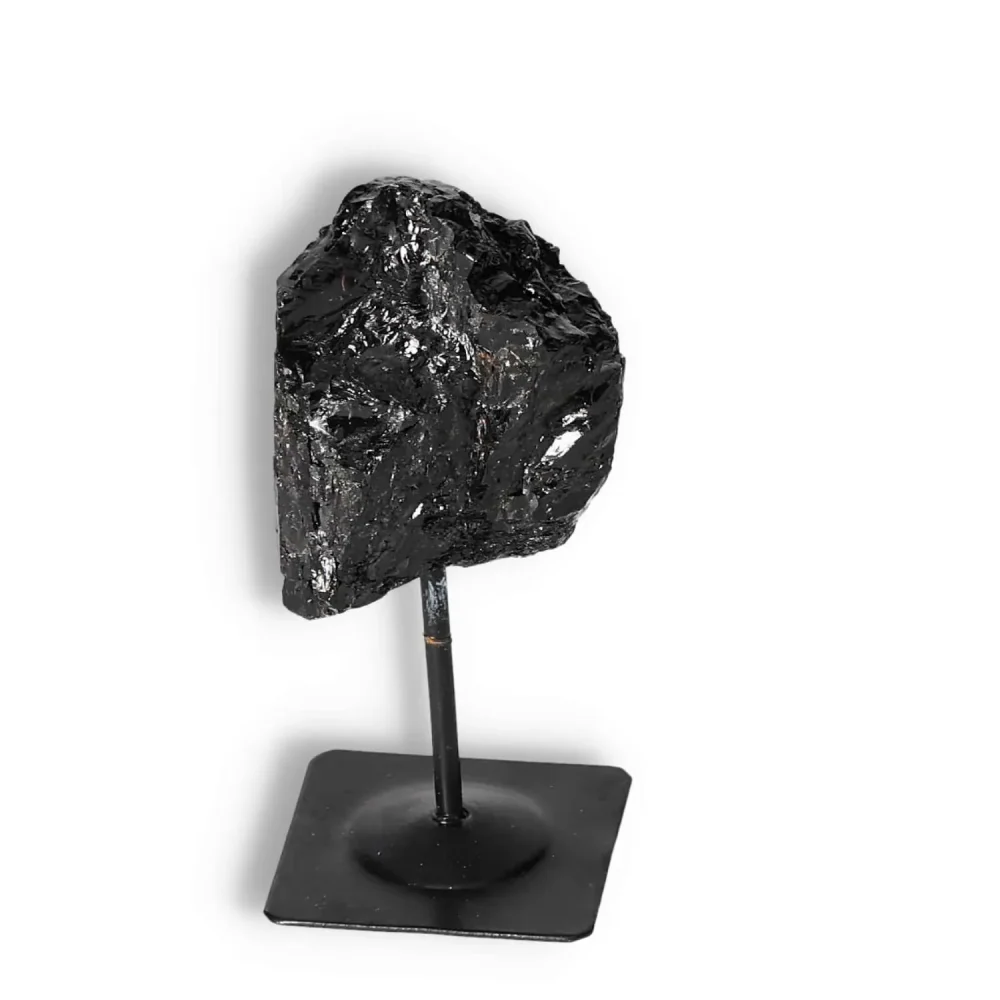 Rough Black Tourmaline with Metal Stand S 566834 - Image 10