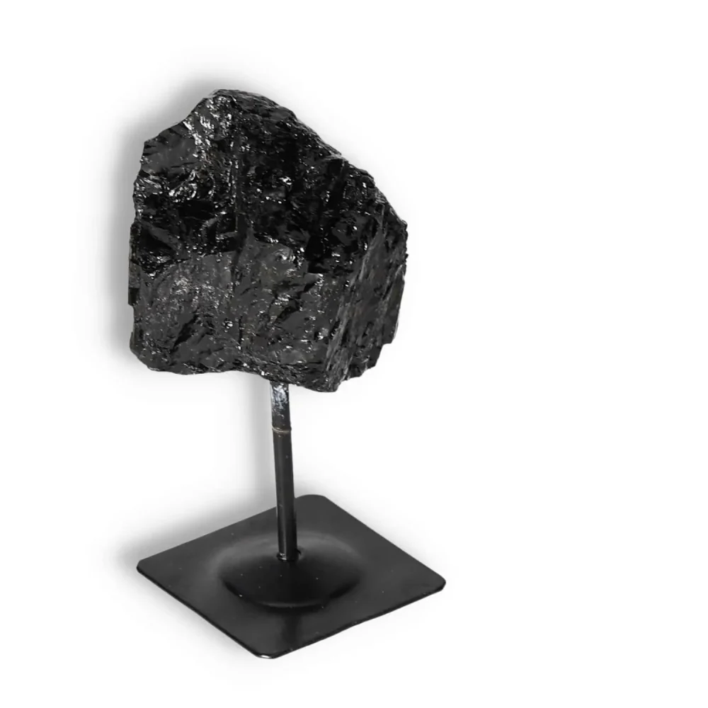 Rough Black Tourmaline with Metal Stand S 566834 - Image 11