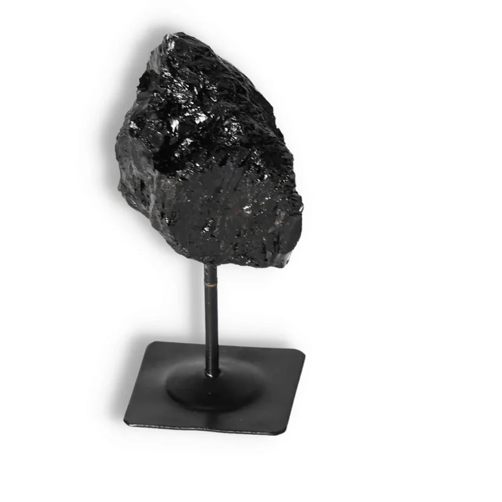 Rough Black Tourmaline with Metal Stand S 566834 - Image 12