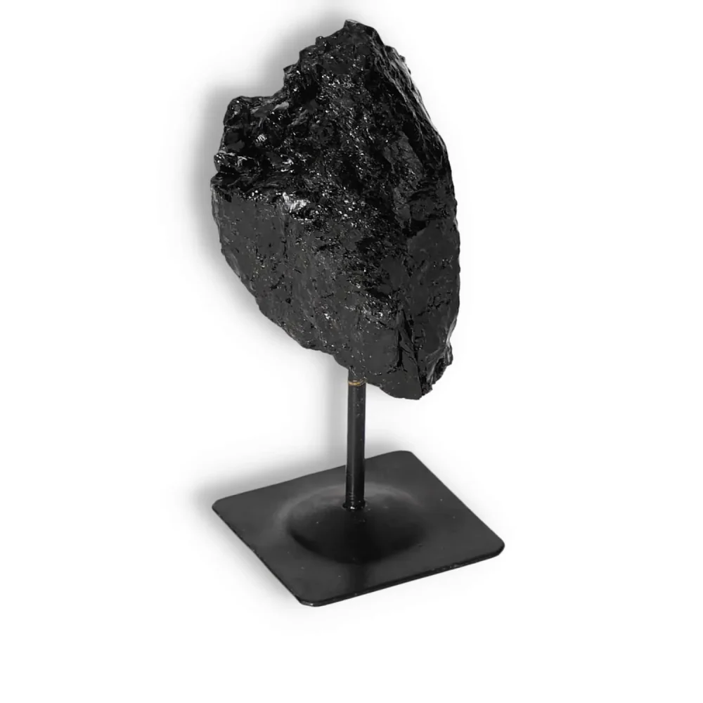 Rough Black Tourmaline with Metal Stand S 566834 - Image 13